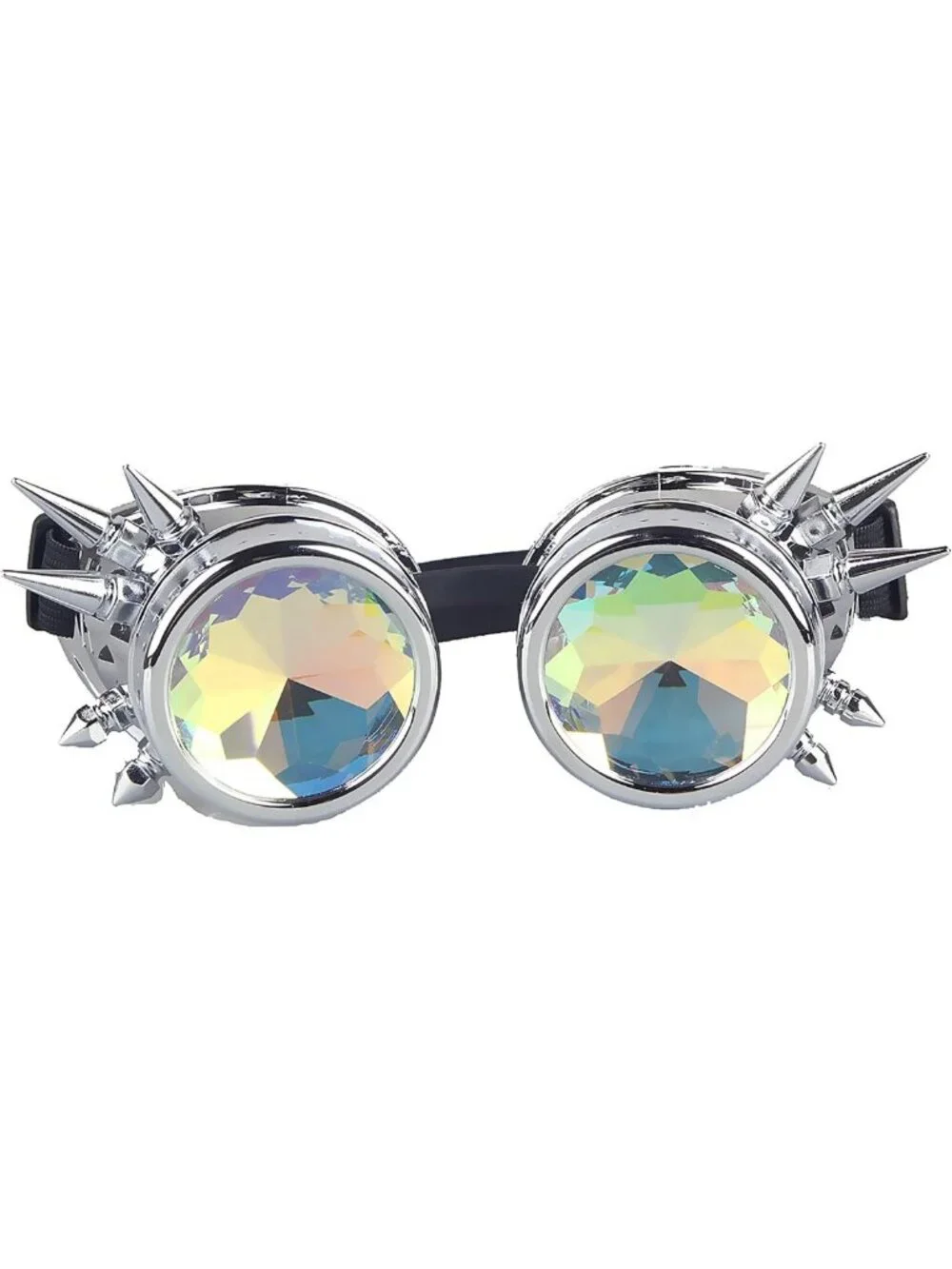 Kaleidoscope Spiked Goggles with Adjustable Straps | Crystal Lenses for Cosplay